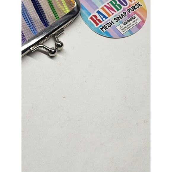 Miniature Rainbow Mesh Snap Purse Coin Purse Doll Size - Picture 2 of 2